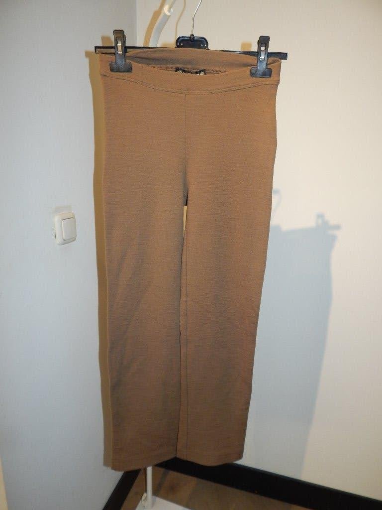 Plein Sud bruine broek wol elastische tailleband. F38, Plein sud, Bruin, Ophalen of Verzenden, Maat 36 (S)