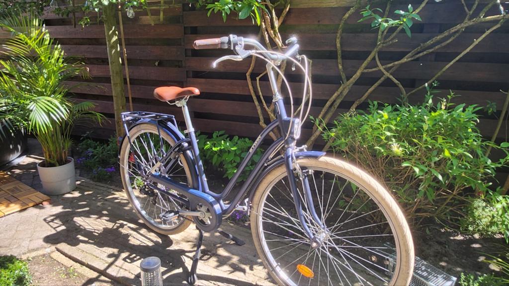 Btwin elops 520 met framemaat 46 cm, Velgrem, Versnellingen, Zo goed als nieuw, Minder dan 47 cm