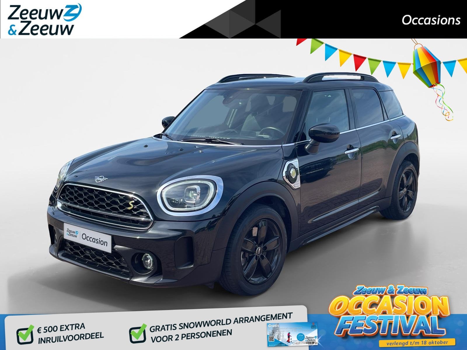 MINI Countryman 1.5 Cooper S E ALL4 Chili *Automaat*Navi+Cam, Automaat, Gebruikt, Zwart, Bedrijf