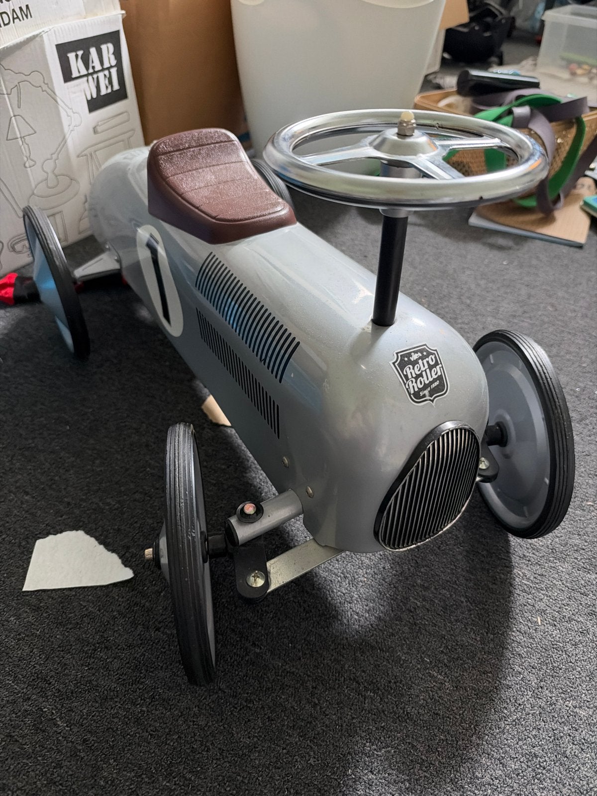 Retro Roller Trapauto - Grijs, Ophalen, Zo goed als nieuw, Trapvoertuig
