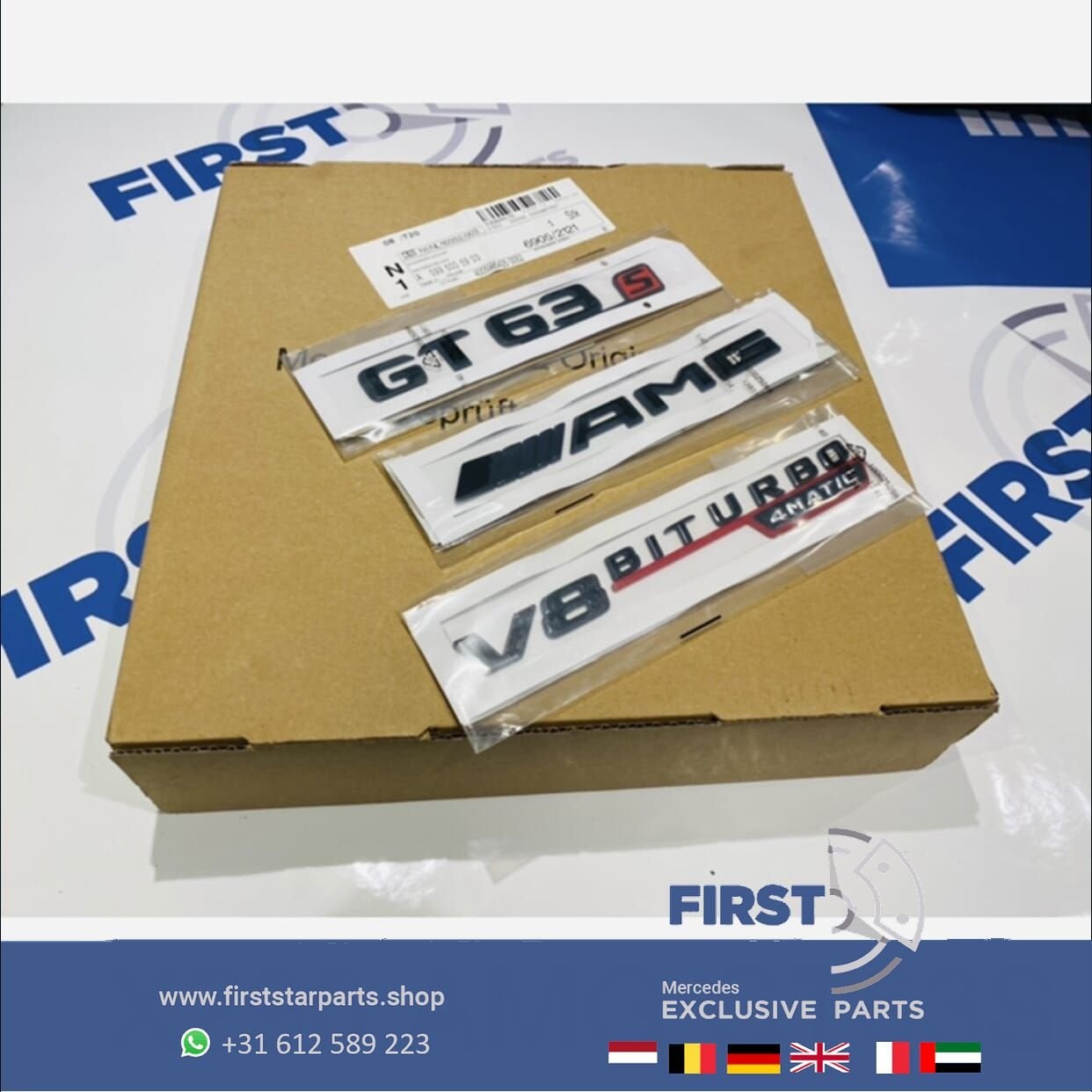 X290 GT63S AMG LOGO SET ZWART GT 63 S EMBLEMEN SET Mercedes, Gebruikt, -, Ophalen of Verzenden, -
