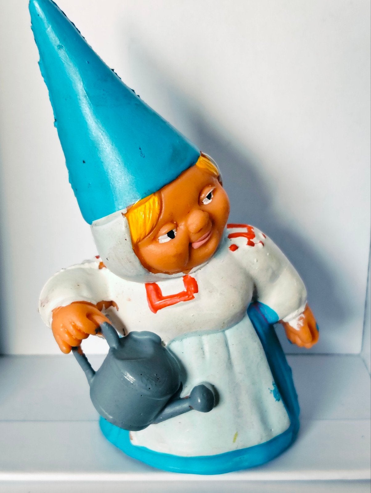 Vintage David de kabouter figuurtje Lisa met gieter, Verzamelen, Ophalen of Verzenden, Gebruikt