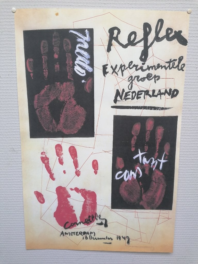 Tentoonstellingsaffiche van 16december 1947, Abstract, Origineel, Verzenden, Offsetdruk