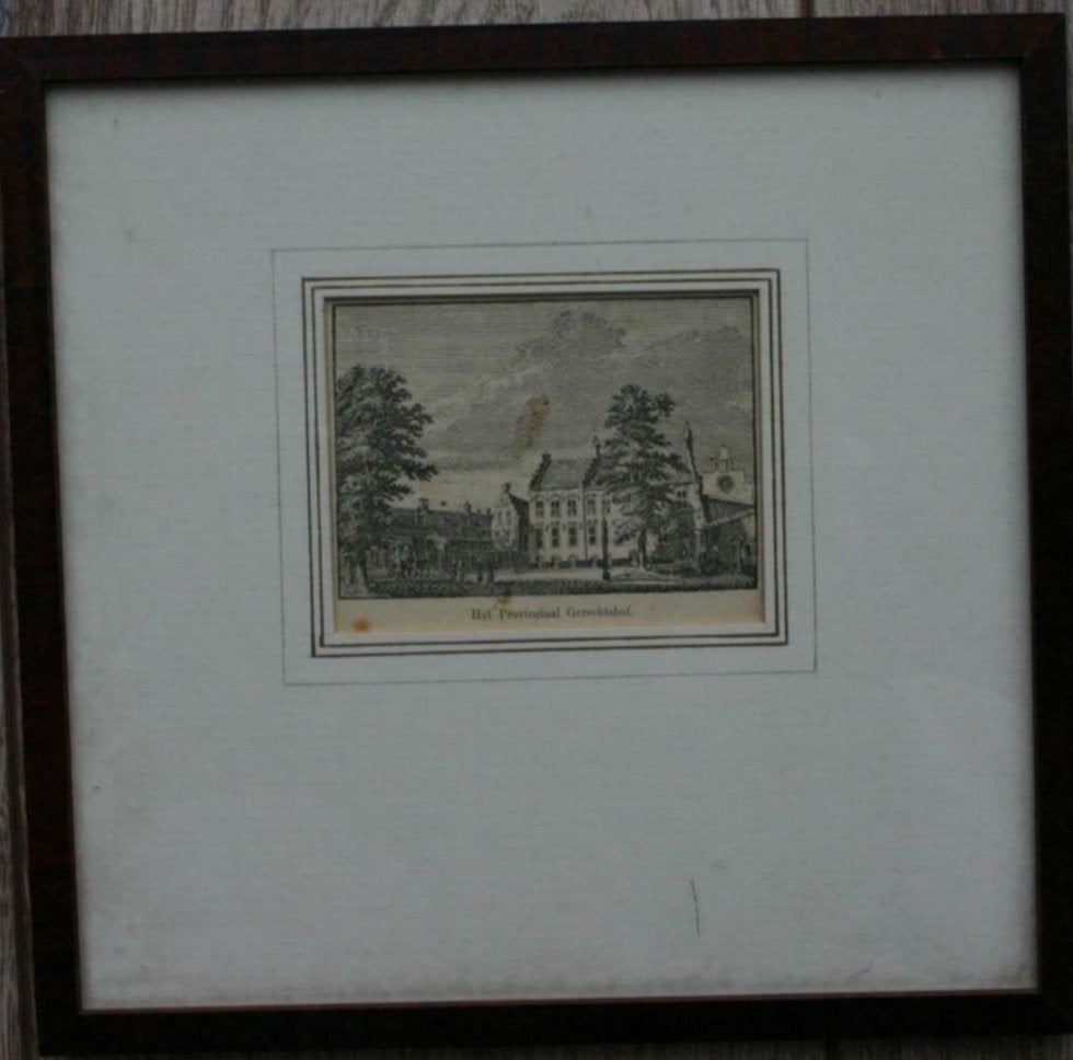 Provinciaal gerechtshof Utrecht - - - M O O I! gravure P0111, Antiek en Kunst, Ophalen of Verzenden, Ets, 1700 - 1799