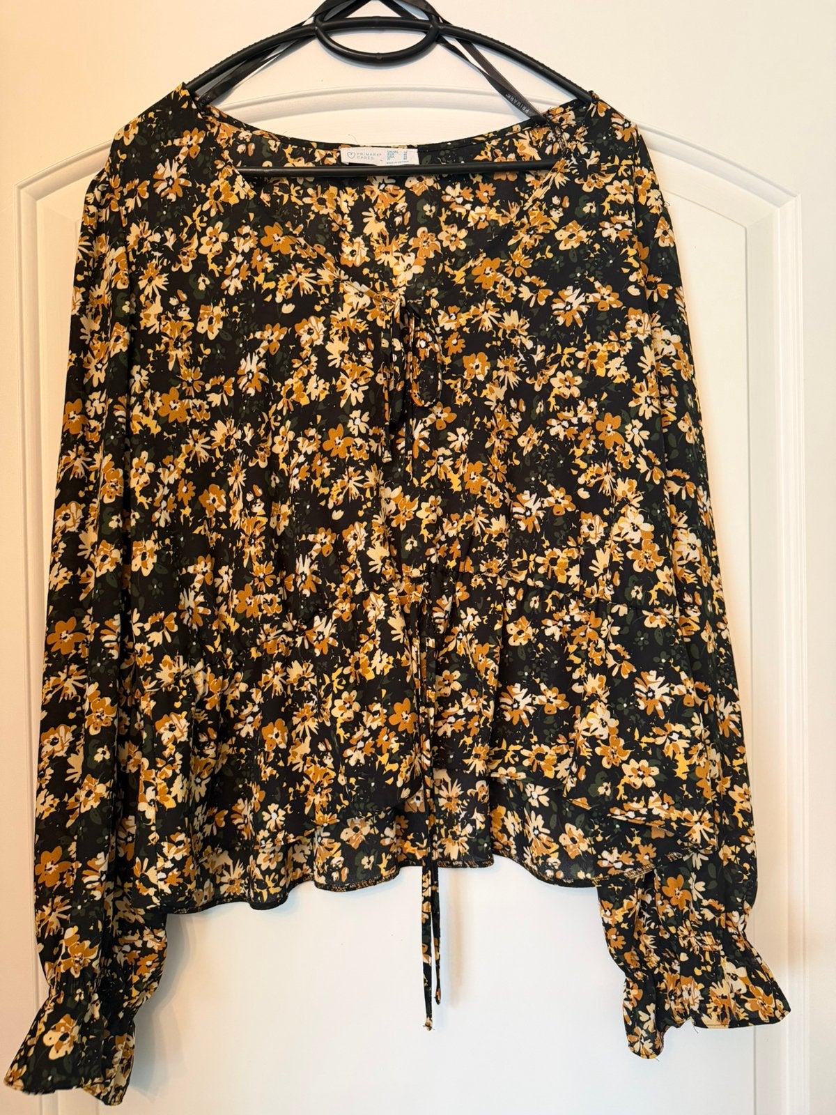 Blouse met bloemenprint, Ophalen, Zo goed als nieuw, Maat 46/48 (XL) of groter, Zwart