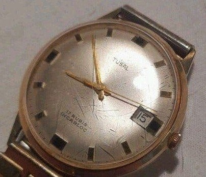 herenhorloge TUSAL goud 585, Ophalen of Verzenden, Goud
