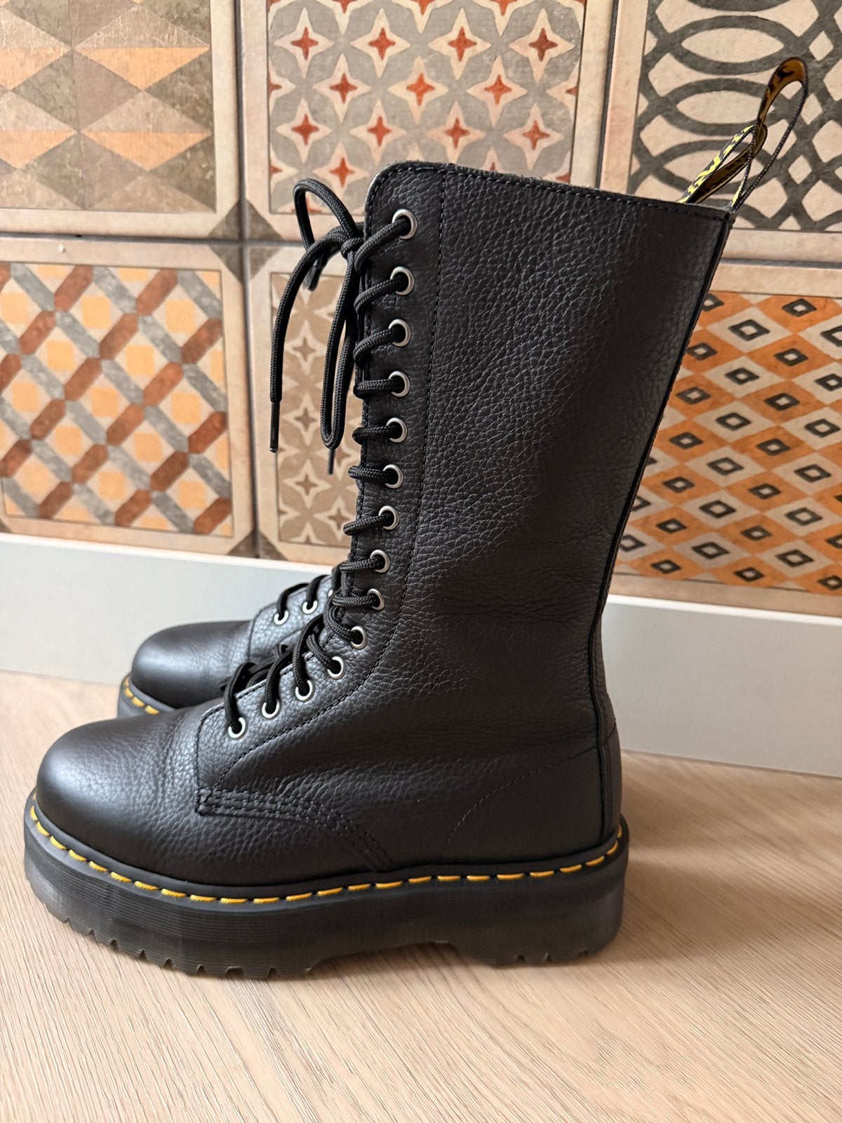 Dr. Martens 1B99 Quad Leren Mid Calf Veterlaarzen – Zwart, Zwart, Lage of Enkellaarzen, Nieuw, Ophalen of Verzenden