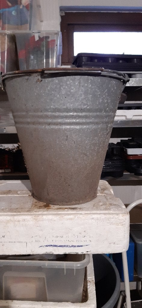 Verzinkte emmers, Tuin en Terras, Bloempotten, Ophalen, Gebruikt, Rond, Metaal