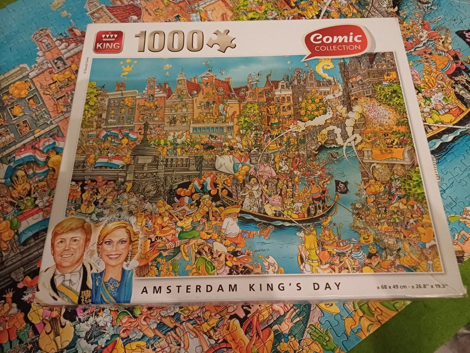 King Comic Collection Puzzel Amsterdam King's Day 1000, Ophalen of Verzenden, 500 t/m 1500 stukjes, Zo goed als nieuw, Legpuzzel
