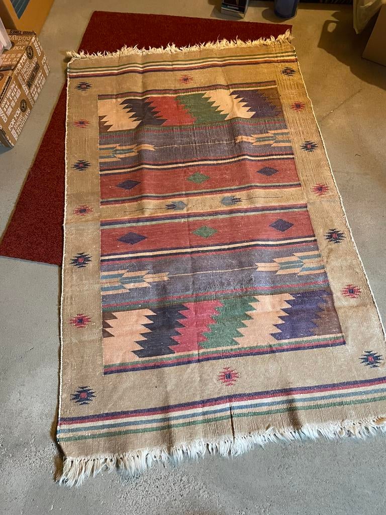 Handgeweven Kelim, 100 tot 150 cm, Zo goed als nieuw, Rechthoekig, 50 tot 100 cm