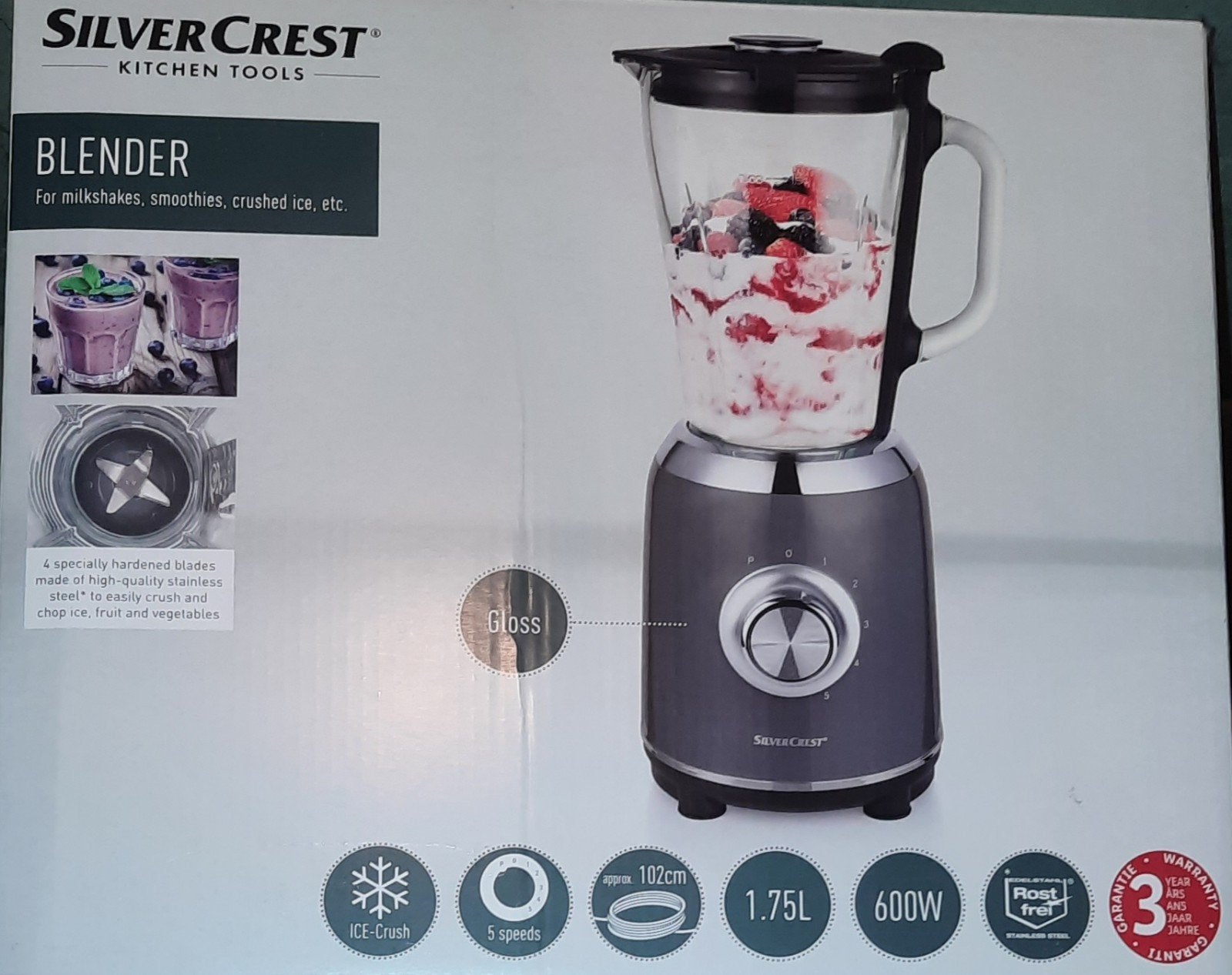 Silvercrest Blender, Ophalen of Verzenden, Zo goed als nieuw, Blender