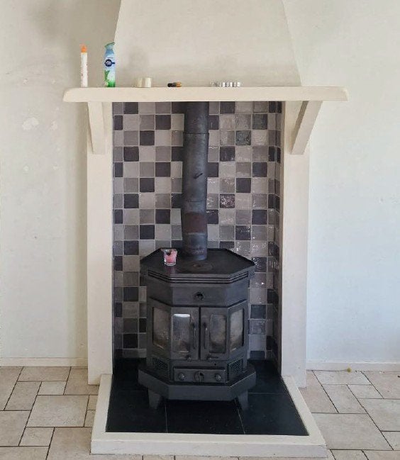 Houthaard met schouw - Gebruikt, Ophalen, Gebruikt, Vrijstaande haard, Houthaard