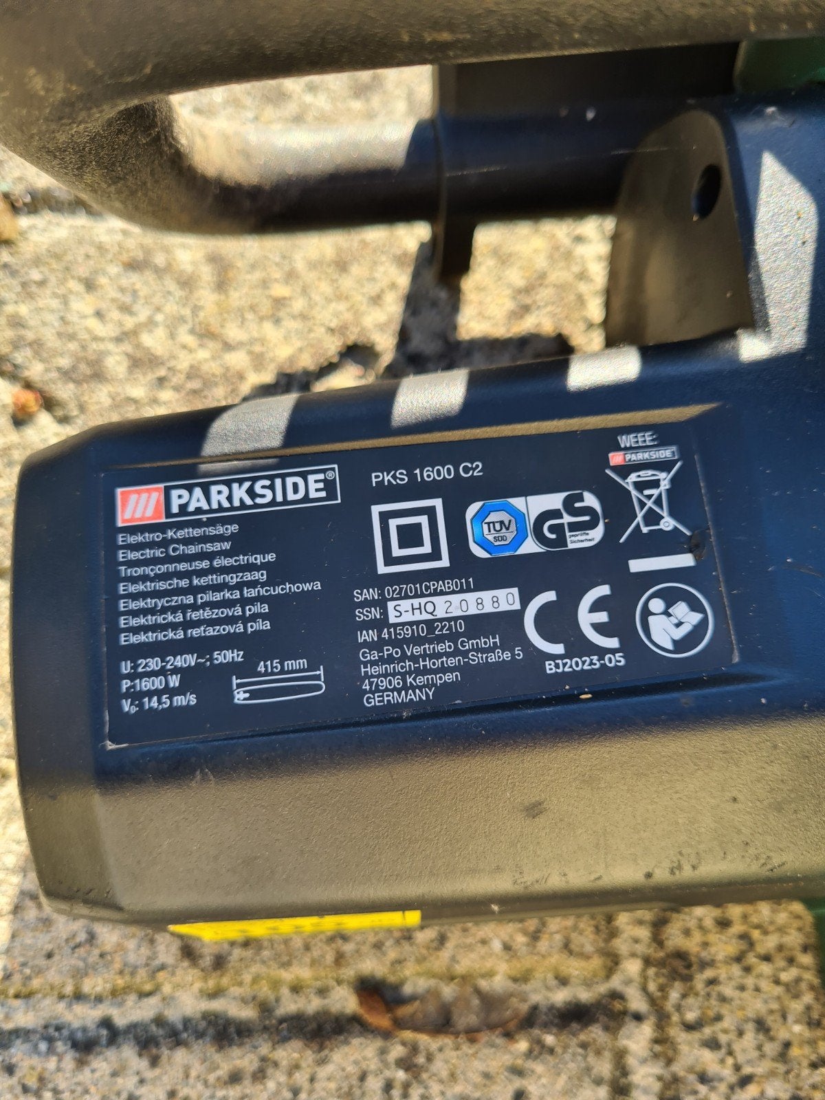Parkside PKS 1600 C2 elektrische kettingzaag met toebehoren, Ophalen, Zo goed als nieuw, Overige typen, Parkside