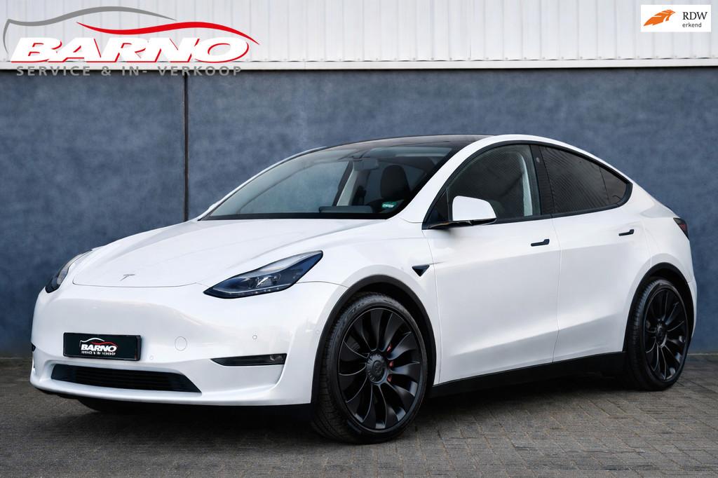 Tesla Model Y Performance AWD 75 kWh 535PK Autopilot|Pano, Automaat, Gebruikt, 1885 kg, Met garantie (alle)