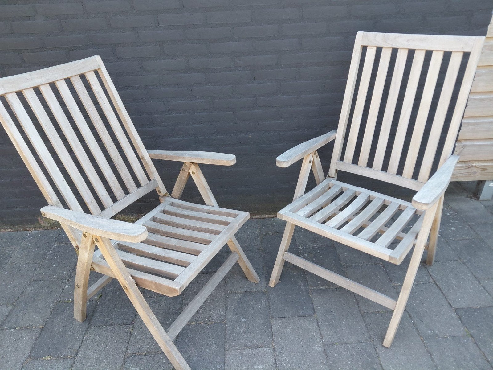 Tuinstoelen Teakhout 4 Stuks (100 euro), Ophalen, Gebruikt, Teakhout