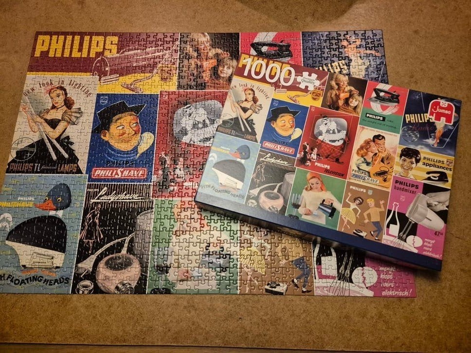 Jumbo Legpuzzel 1000 stukjes - Nostalgisch Philips, Ophalen of Verzenden, Gebruikt