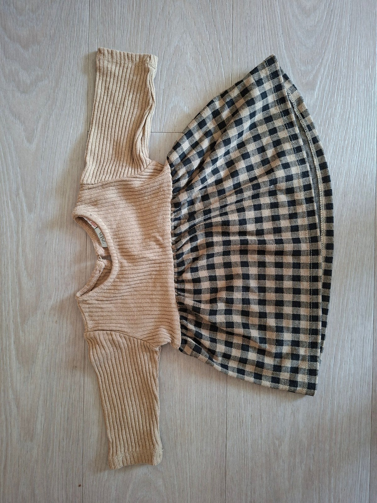 Zara herfstjurk beige/zwart ruitpatroon - uitstekende staat, Ophalen of Verzenden, Zo goed als nieuw, Zara, Meisje