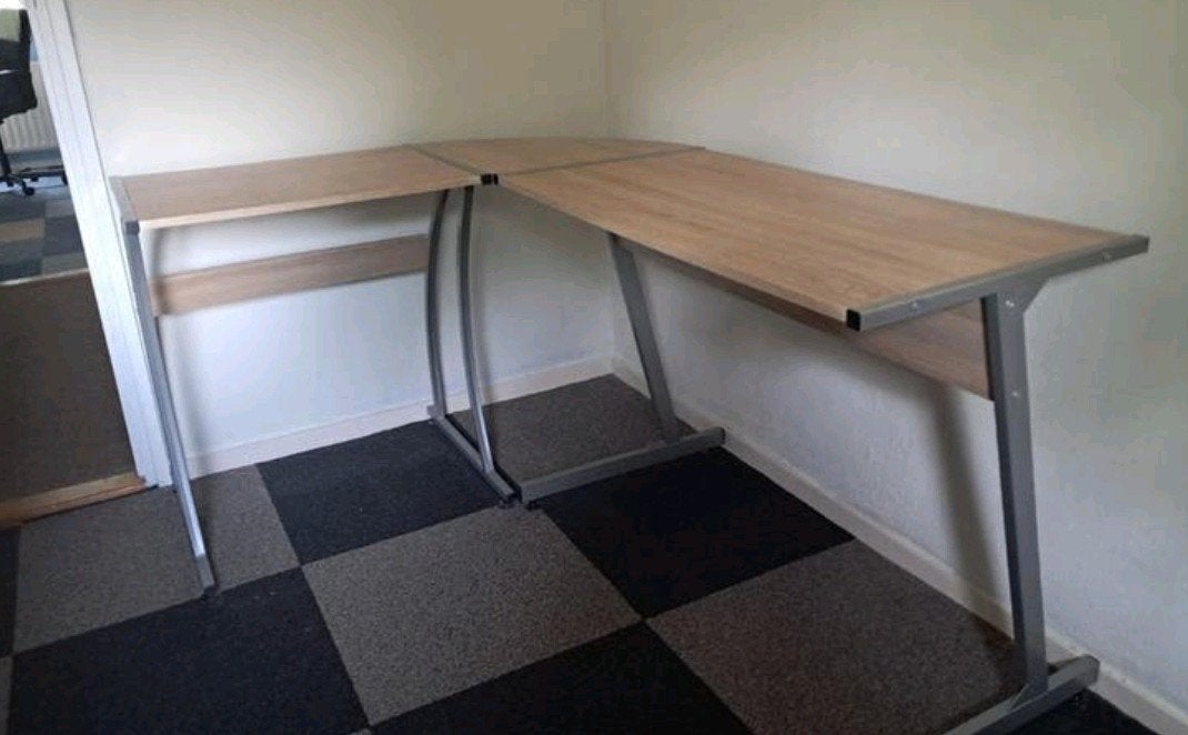 Hoek bureau, Huis en Inrichting, Bureaus, Demontabel, Gebruikt, Metaal, Hoekbureau