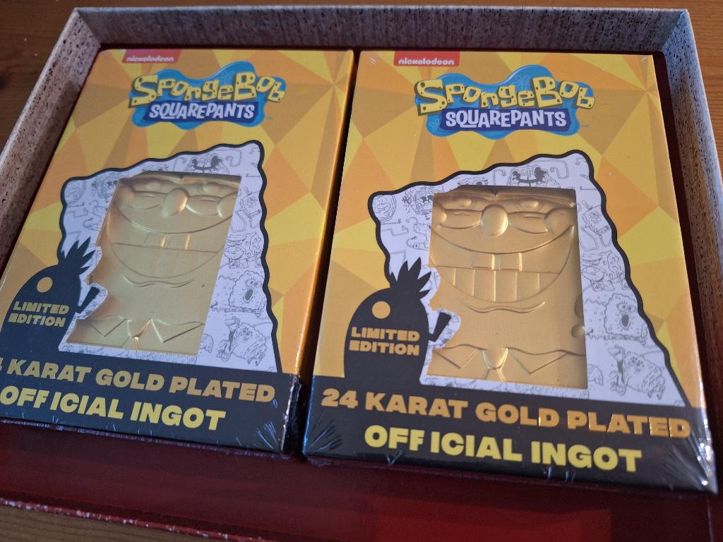 2x SpongeBob 24 karaat Gold Plated Limited Edition, Ophalen of Verzenden, Nieuw