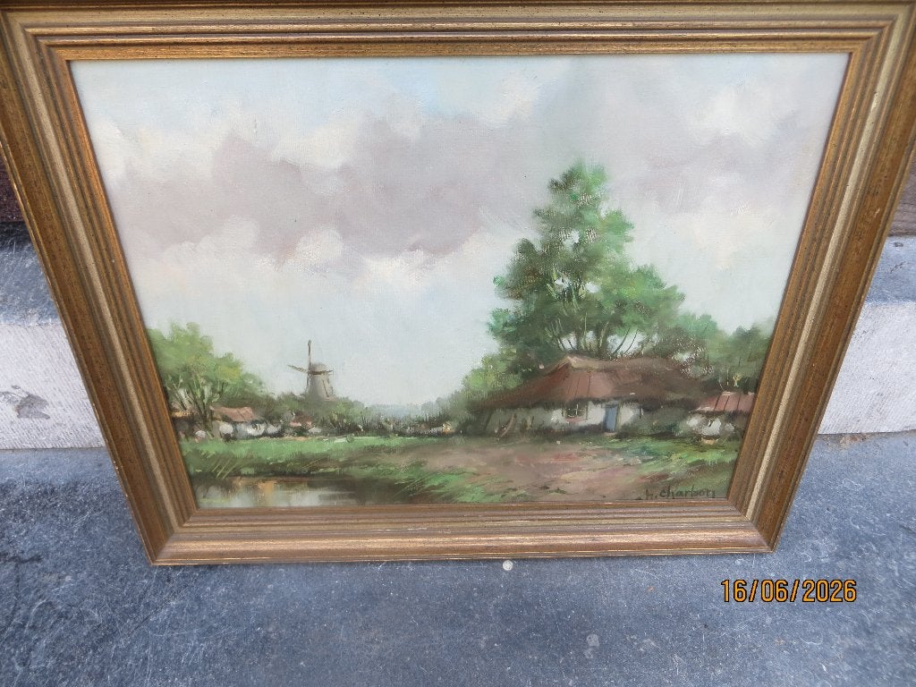 Mooi Impressionistisch BrabantsLandschaps schild. H.Charbon, Ophalen of Verzenden