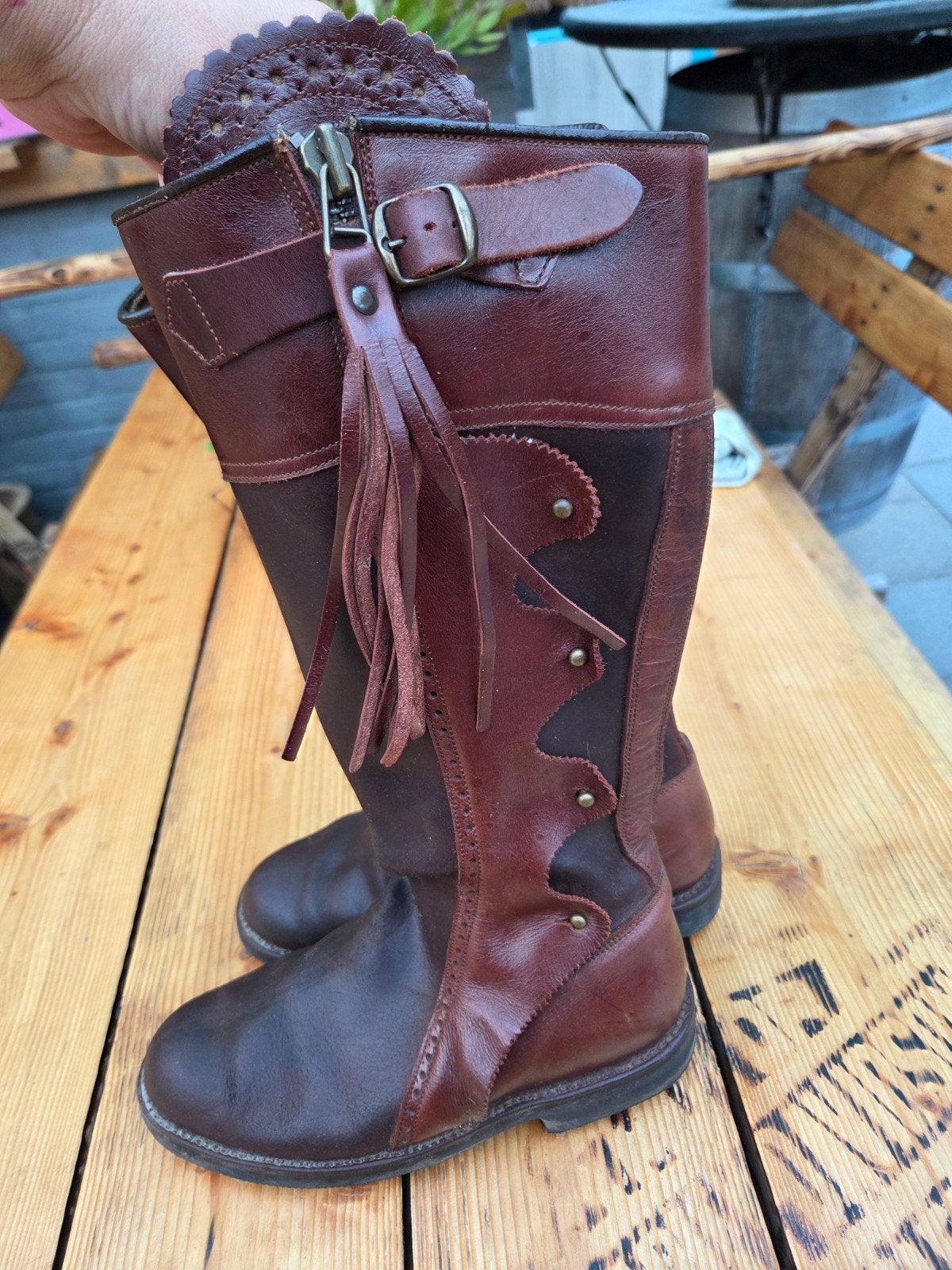 Spaanse rundlederen rijlaarzen., Dieren en Toebehoren, Paardrijkleding, Gebruikt, Dressuur, Dames, Overige merken