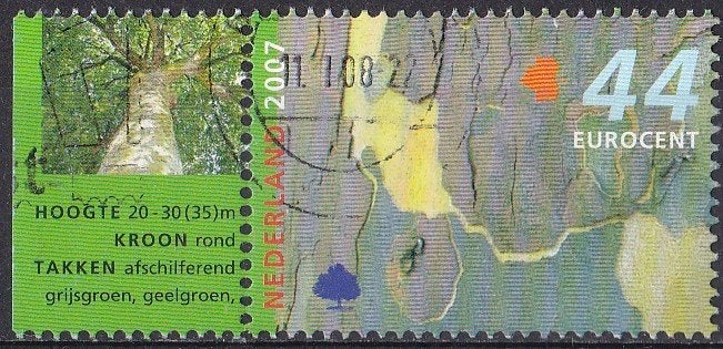 Bomen in de zomer – schors van plataan - gebruikt –NVPH 2510, Verzenden, Na 1940, Gestempeld