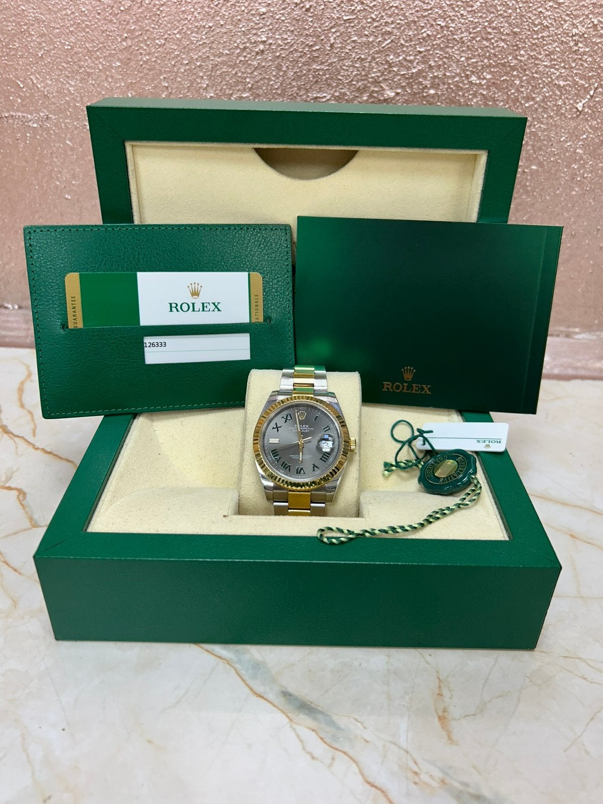 Rolex Datejust - 41 mm - Wimbledon, Ophalen, Staal, Rolex, Nieuw