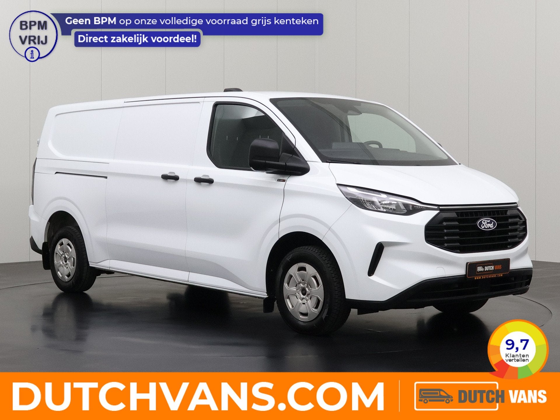 Ford Transit Custom 2.0TDCi 136PK Lang Business digital | Le, Auto's, 136 pk, Gebruikt, 2800 kg, Wit