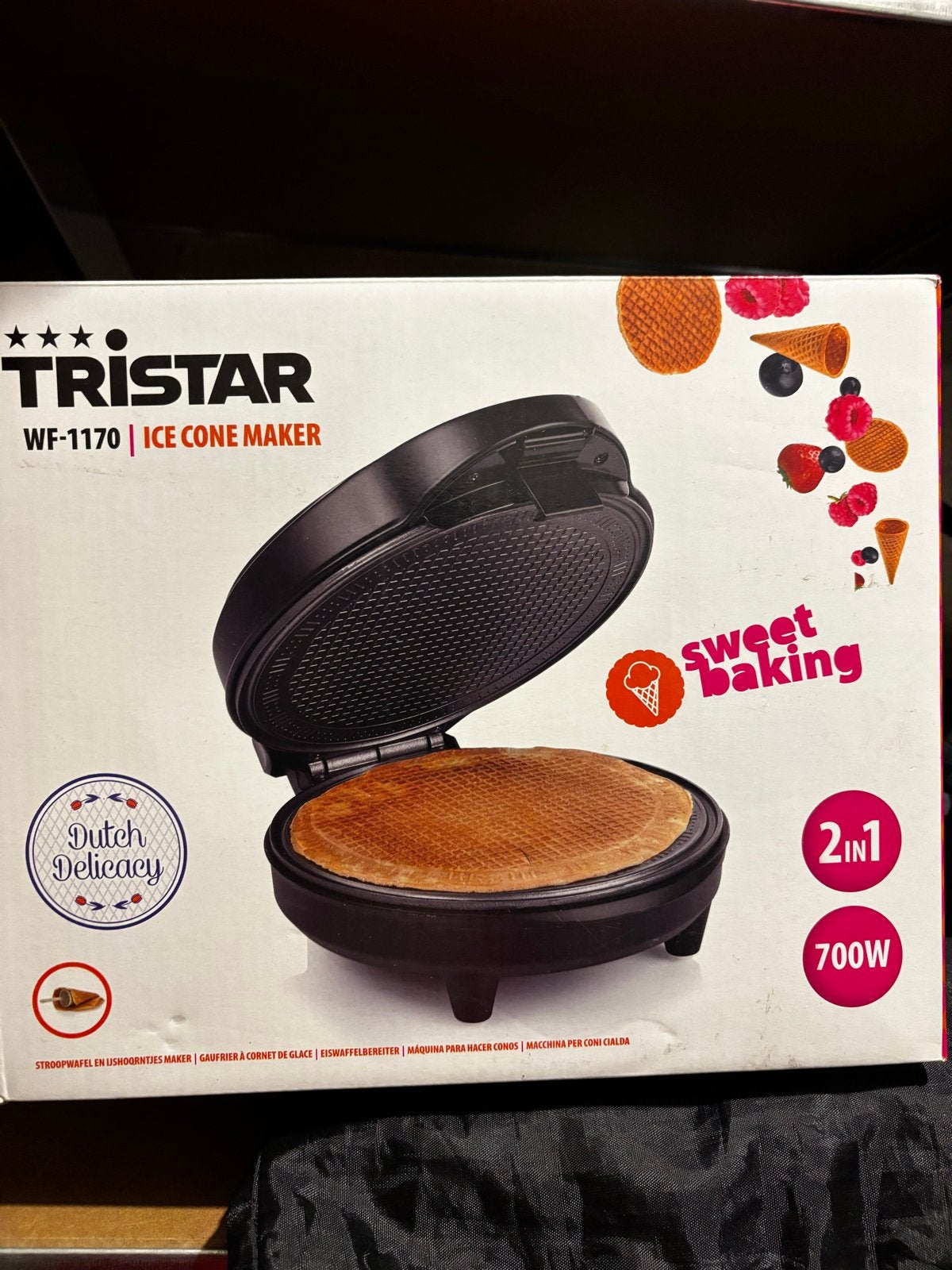 Tristar WF-1170 IJshoorntjesmaker / Stroopwafelijzer 2-in-1, Witgoed en Apparatuur, Ophalen, Zo goed als nieuw