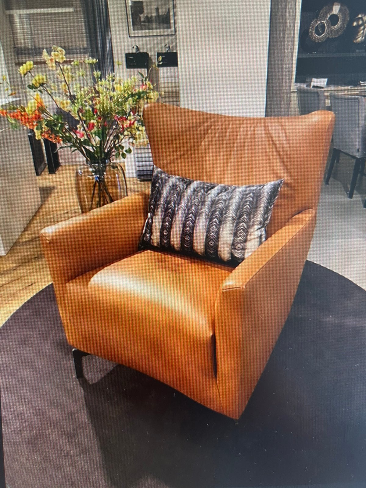 Hofstede Raanhuis Fox fauteuil cognac leder, 75 tot 100 cm, Ophalen of Verzenden, Zo goed als nieuw, 75 tot 100 cm
