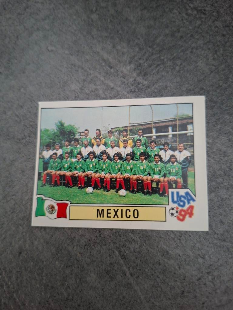 Panini sticker WK 94 USA. Teamfoto Mexico., Verzenden, Zo goed als nieuw, Sticker