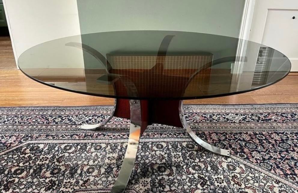 Vintage space age salontafel, Huis en Inrichting, Tafels | Salontafels, Ophalen, 50 tot 100 cm, ., Glas