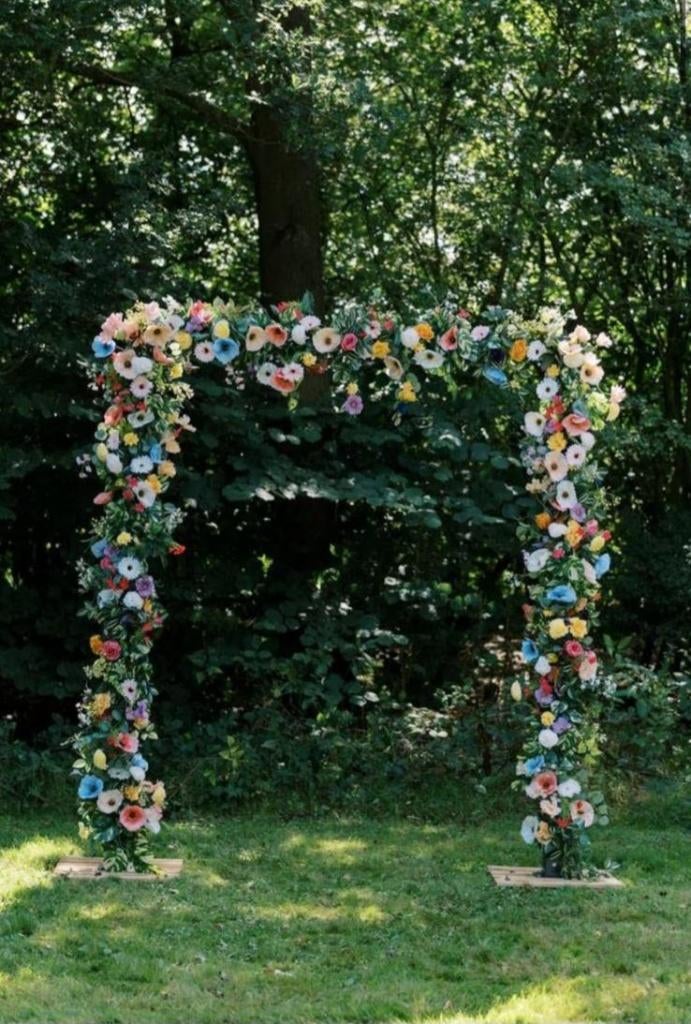 Bloemenboog / Trouwboog / Backdrop compleet met bloemen, Hobby en Vrije tijd, Ophalen, Zo goed als nieuw, Versiering, Geboorte of Huwelijk
