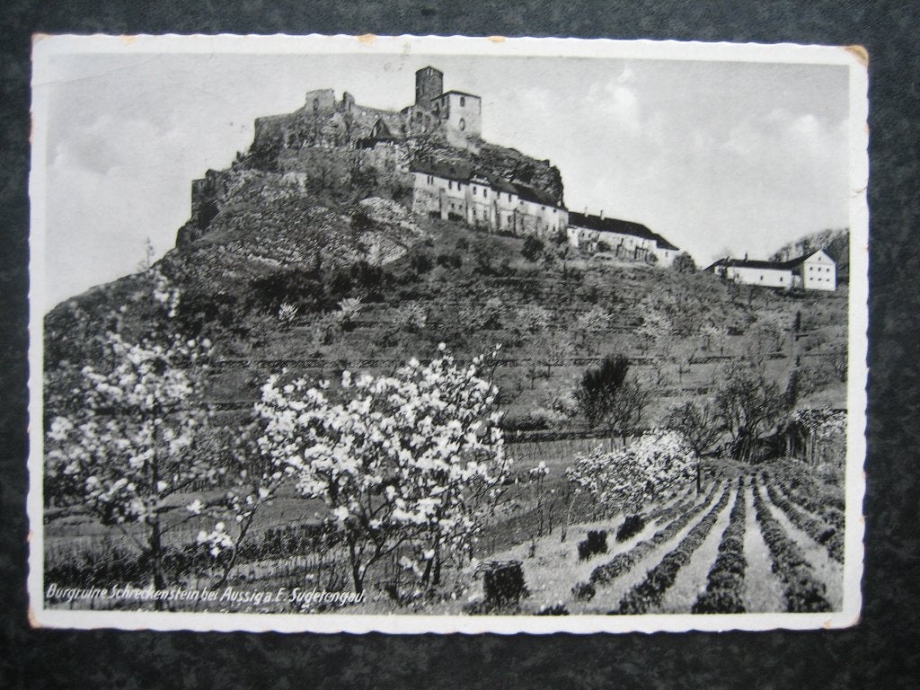 AUSSIG  Tsjechie Bergruine Feldpost duitsland verzonden naar, Ophalen of Verzenden, Voor 1920, Overig Europa