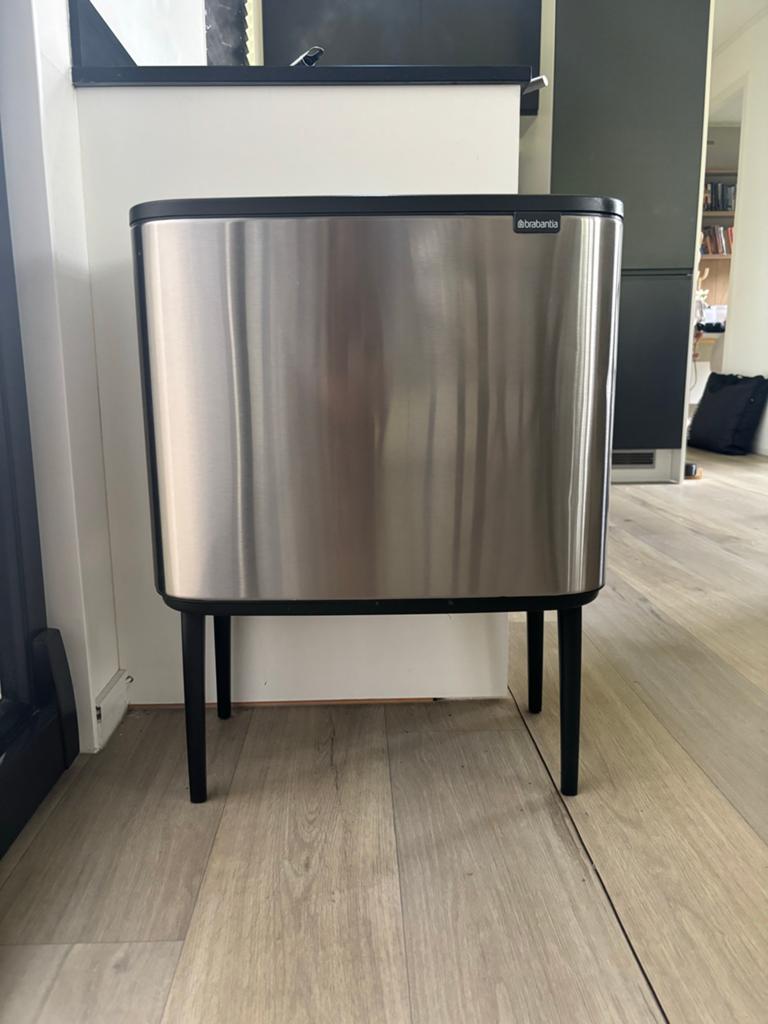 Brabantia Bo Touch Bin prullenbak - RVS - 1x 12 lit 1x 25lit, Ophalen, Gebruikt, Rvs, 75 cm of meer