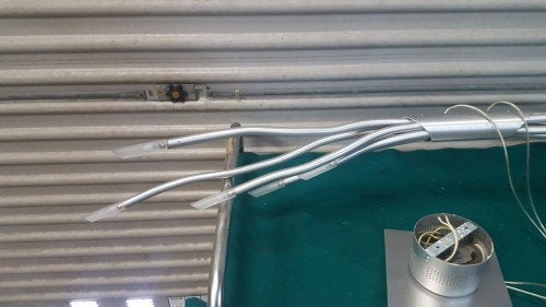 Hanglamp keukentafel, design lamp, chroom en aluminium, met, Ophalen of Verzenden, 'T Olde Gre-j, Info@toldegrej.nl, Endepoelstraat 20f Didam