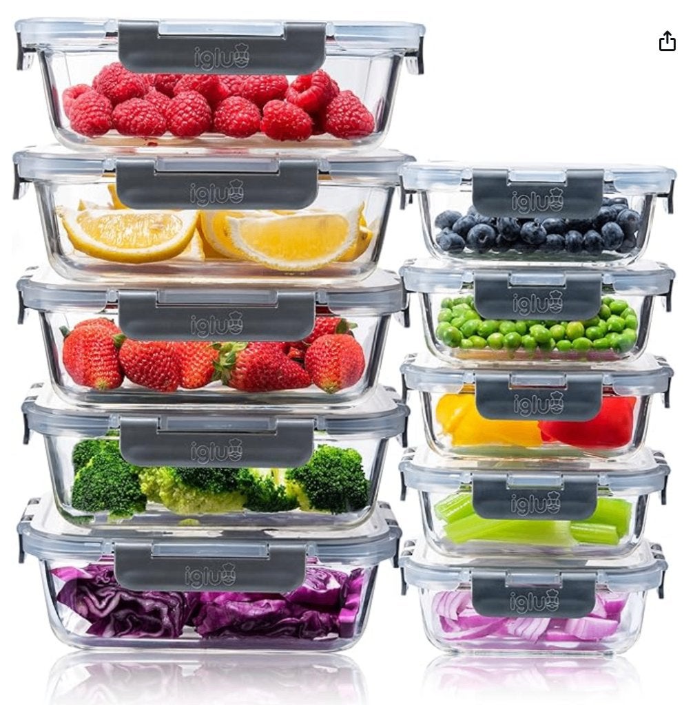 Glazen Vershoudbakjes (Set van 10) – 370 & 1050ml luchtdicht, Verzenden, Nieuw