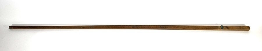 138. Houten meetstok met koperen schuif, 19e eeuw, Ophalen