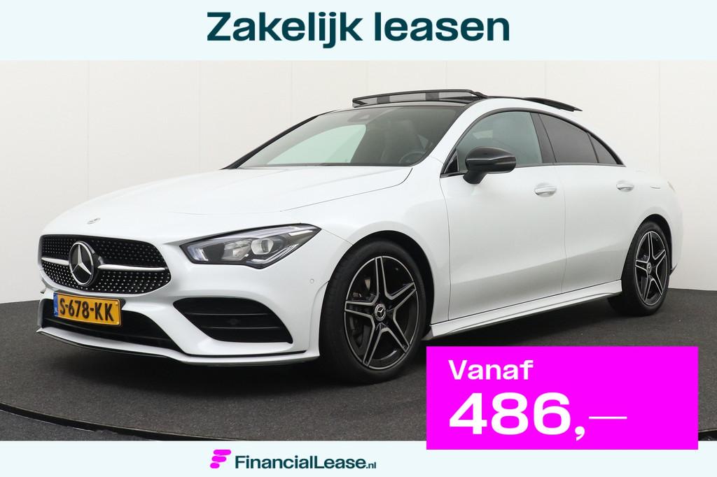 Mercedes-Benz CLA 180 AMG Night-Pakket Pano-dak Camera Sfeer, 136 pk, Gebruikt, 4 cilinders, Wit
