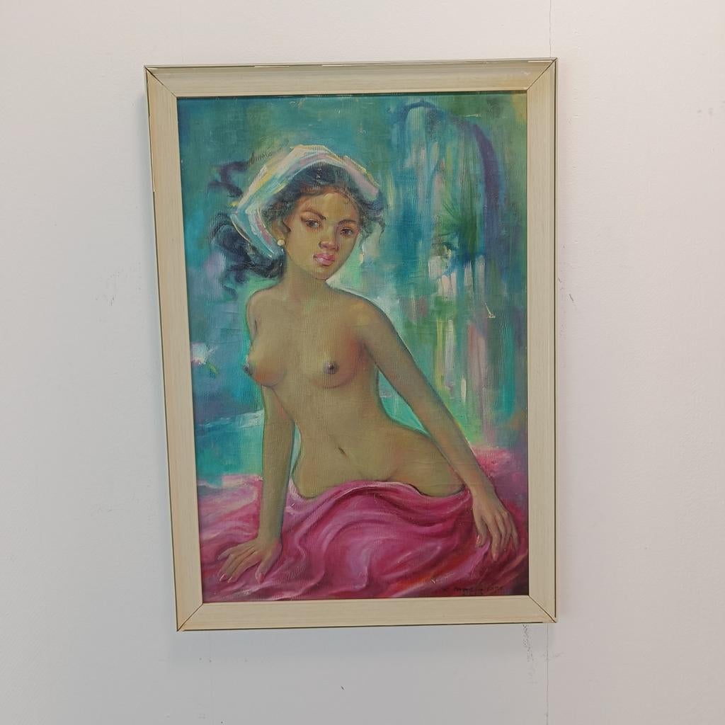 Olieverfschilderij naaktmodel, gesigneerd, Antiek en Kunst, Kunst | Schilderijen | Klassiek, Ophalen