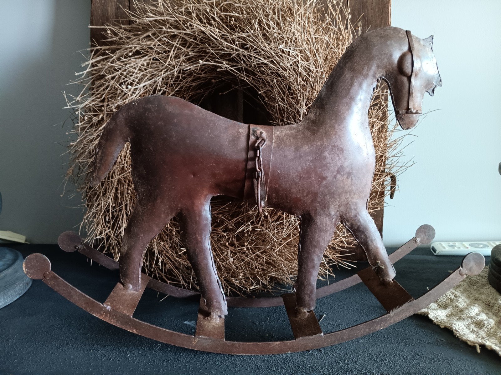 Brocante metalen paard, Ophalen of Verzenden
