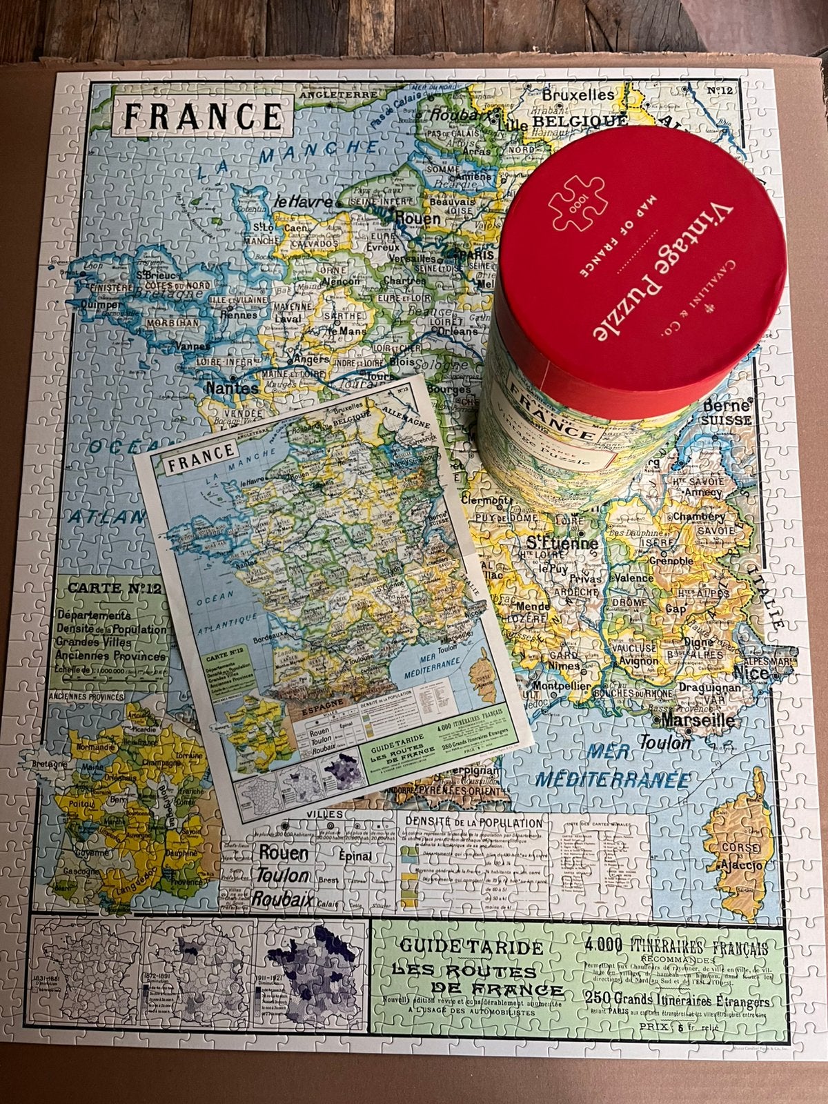 Cavallini & co puzzel Map of France, Hobby en Vrije tijd, Denksport en Puzzels, Ophalen of Verzenden, 500 t/m 1500 stukjes, Zo goed als nieuw