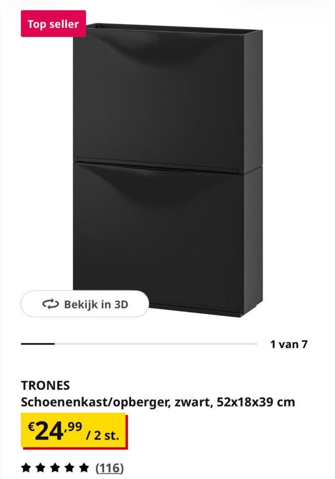 Schoenenkast ikea trones, Ophalen, Zo goed als nieuw