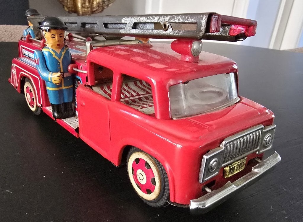 Blikken Vintage Brandweerwagen STI MF 718 – Jaren 70/80, Ophalen of Verzenden