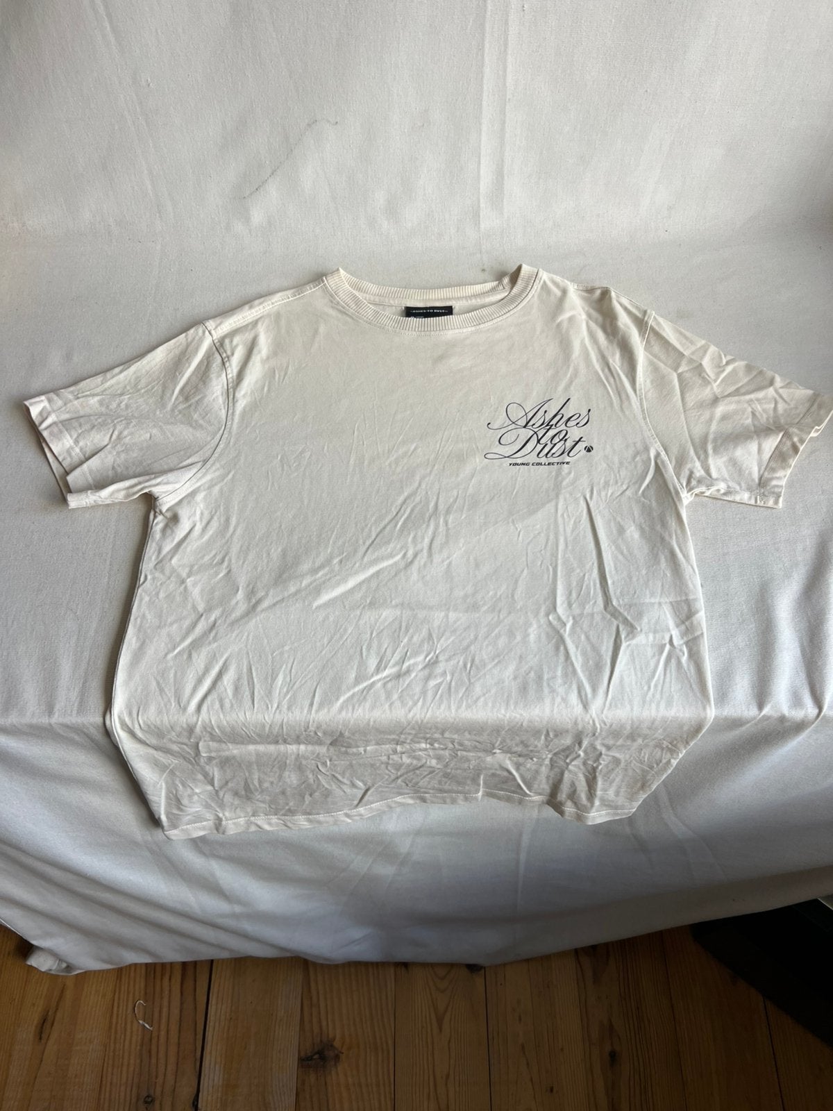 Ashes to dvst heren t-shirt katoen maat XS beige applicatie, Kleding | Heren, Ophalen of Verzenden, Zo goed als nieuw, Maat 46 (S) of kleiner