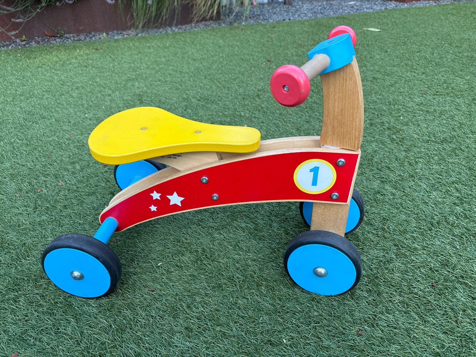 Houten loopfietsje voor peuters - Rood, geel, blauw, Ophalen, Gebruikt, Loopfiets