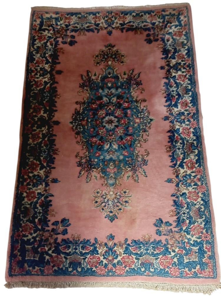 Kirman Raver handgeknoopt tapijt., Antiek en Kunst, Ophalen of Verzenden