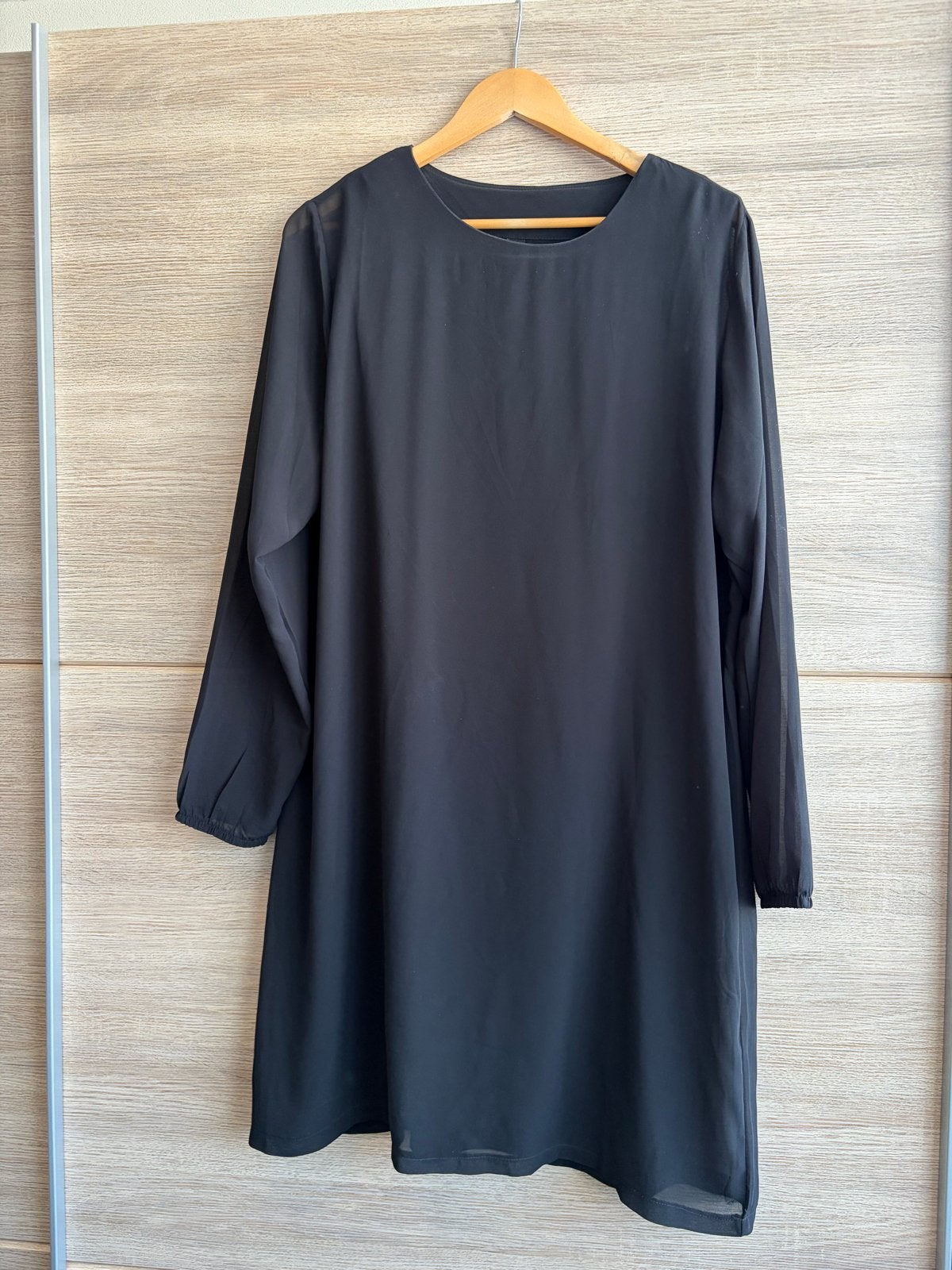 Zwarte chiffon jurk - EKSPUCKY CHIFFON DRESS, Maat 38/40 (M), Zwart, Ophalen of Verzenden, Zo goed als nieuw