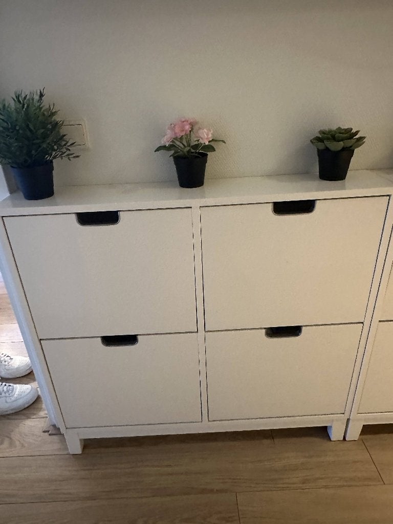Set of 2 IKEA STÄLL Shoe Cabinets – White, Ophalen, Zo goed als nieuw