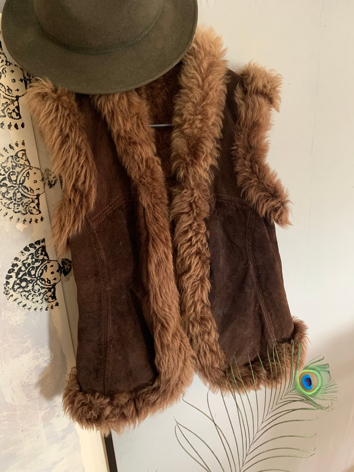Vintage bodywarmer gilet afghan coat M, Maat 38/40 (M), -, Ophalen of Verzenden, Zo goed als nieuw